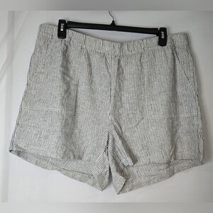 J. Crew Black and White Striped Linen Blend Women's Shorts NWT Size XXL